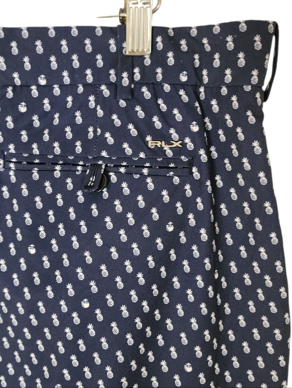 RLX Ralph Lauren Pineapple Golf Shorts Men's 38 Navy Classic Fit 9" - Picture 6 of 11